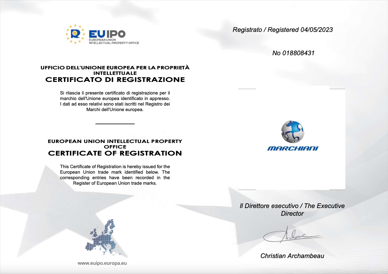 Certificato Europeo Marchiani Srl collecchio